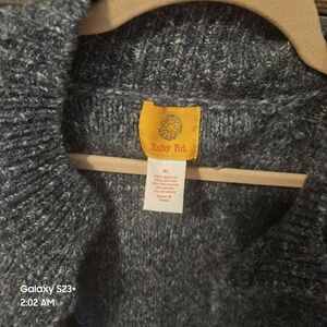 Ruby Rd. Gray Knit Sweater/Shaw, Size XL